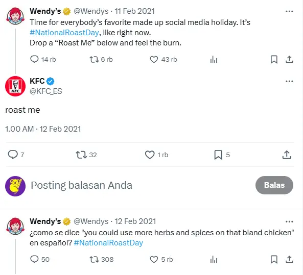 Wendy’s “Roast” Marketing Campaign in twitter. one of the best examples of marketing campaigns