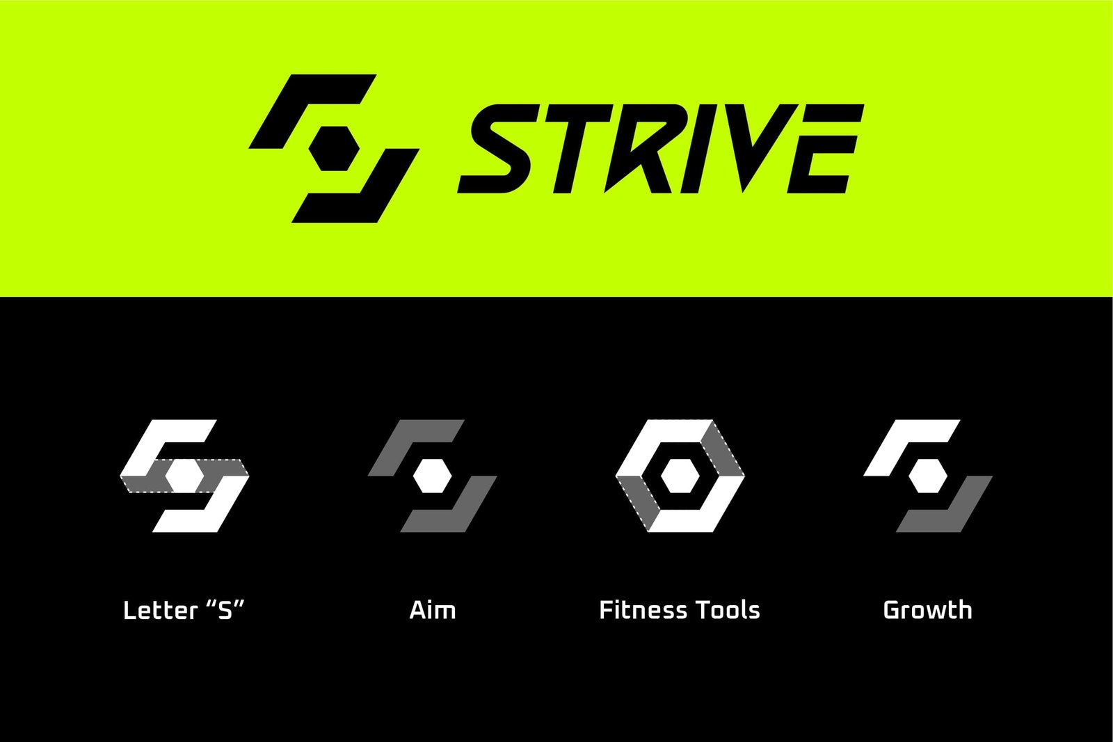 Branding design for Strive gym by Koalart Creative, a branding agency for small business