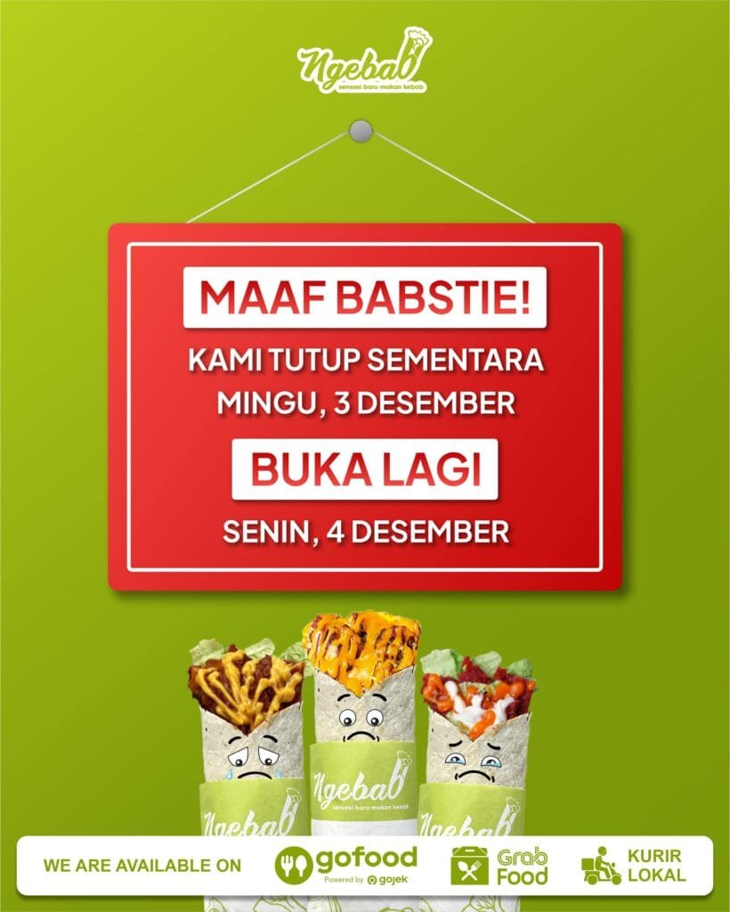 Modern and bold social media visuals for Ngebab by Koalart Creative, branding agency for small business