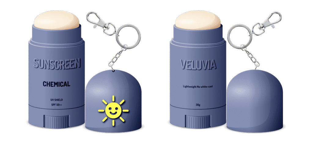 Modern and minimalist packaging design for Veluvia health supplement by Koalart Creative, branding agency for small business