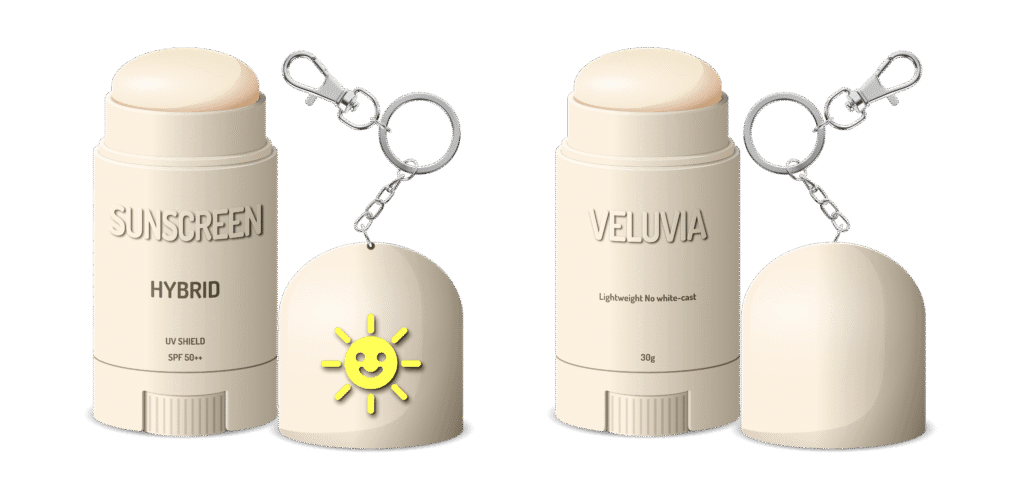 Modern and minimalist packaging design for Veluvia health supplement by Koalart Creative, branding agency for small business