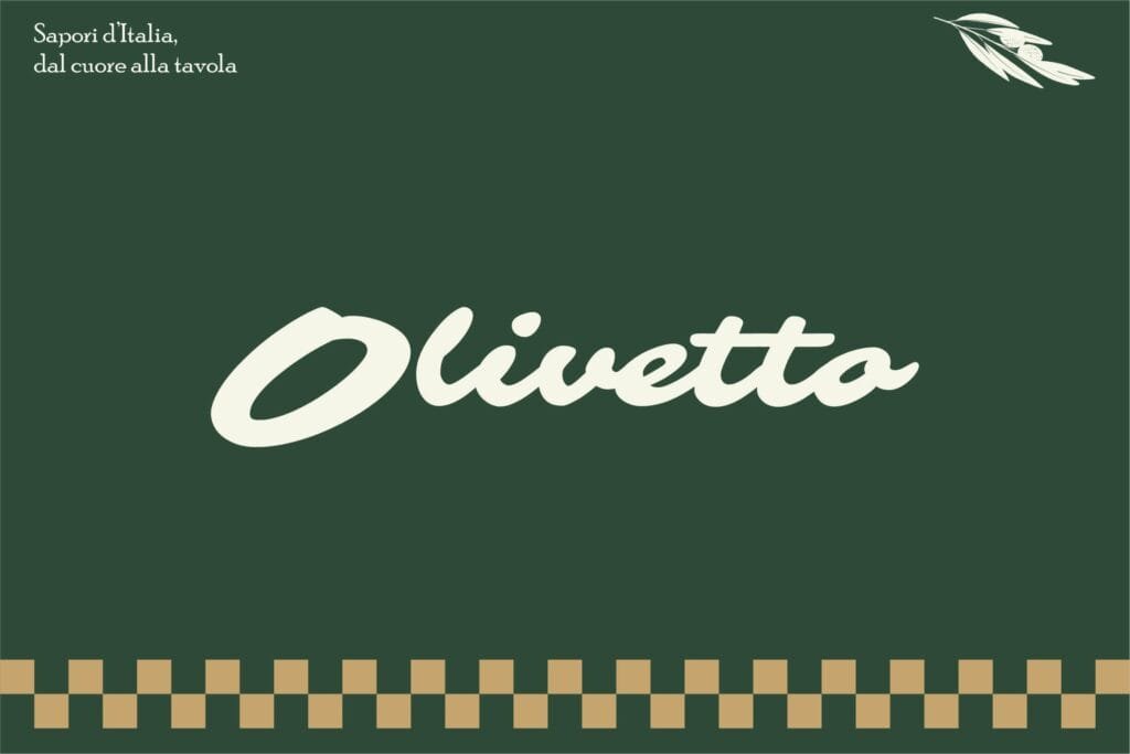 Olivetto restaurant branding project by branding agency for small business