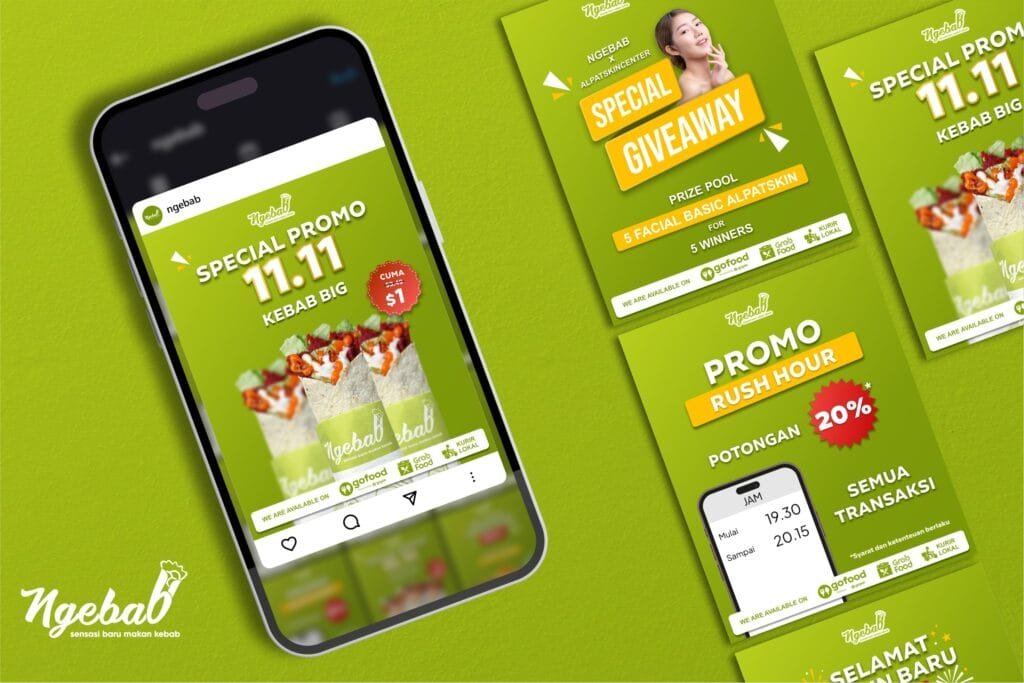 Social media design for Ngebab by branding agency for small business