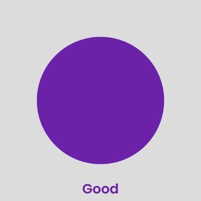 circle image showing the correct application of white space design principles