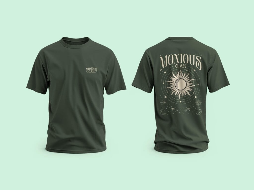 T-shirt design project for Monious Class by Koalart Creative, branding agency for small business