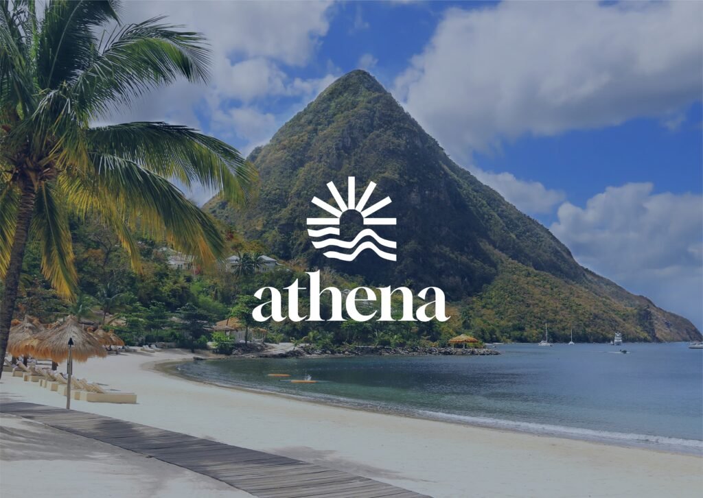Athena Beach & Resort branding project by Koalart Creative, a branding agency for small business.