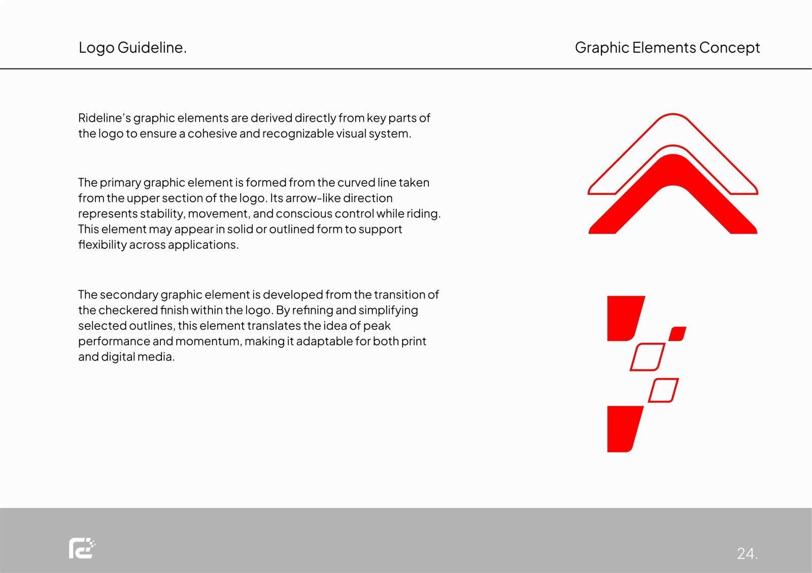 Rideline helmet and apparel branding project by a branding agency for small business.