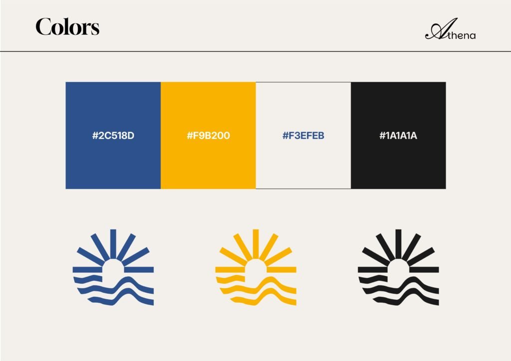 Athena Beach & Resort branding project by Koalart Creative, a branding agency for small business.