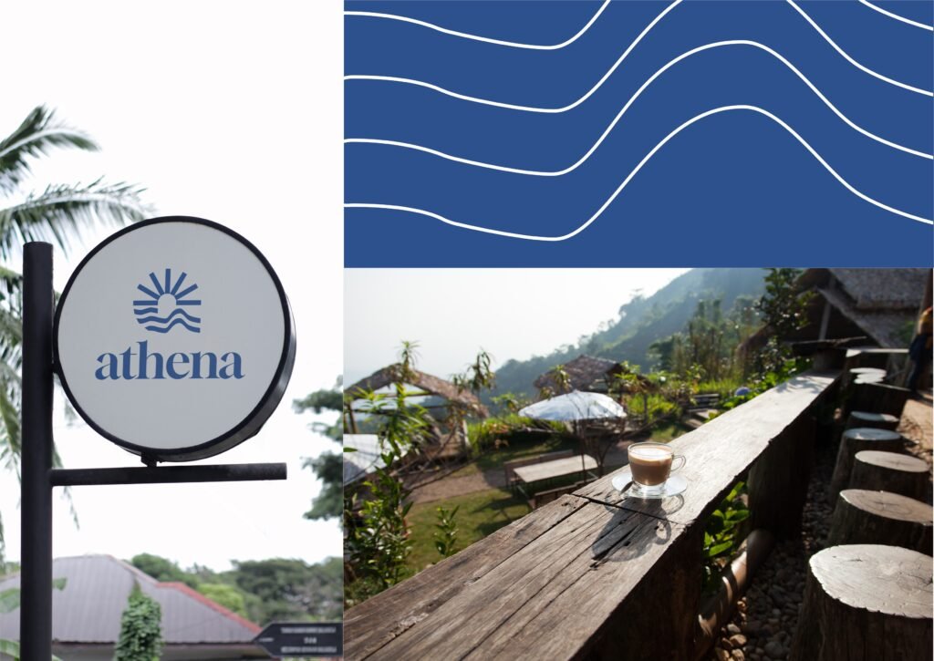 Athena Beach & Resort branding project by Koalart Creative, a branding agency for small business.