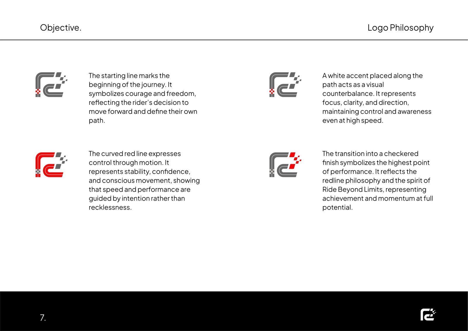 Rideline helmet and apparel branding project by a branding agency for small business.