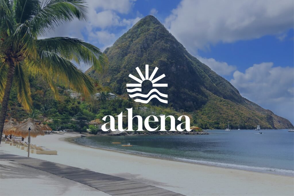 Athena Beach & Resort branding project by Koalart Creative, a branding agency for small business.