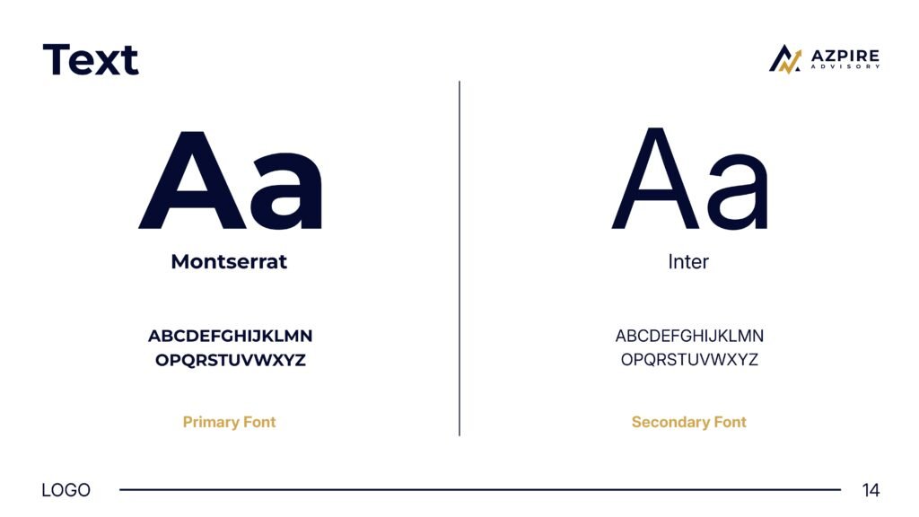 Azpire Advisory brand identity project by a branding agency for small business.