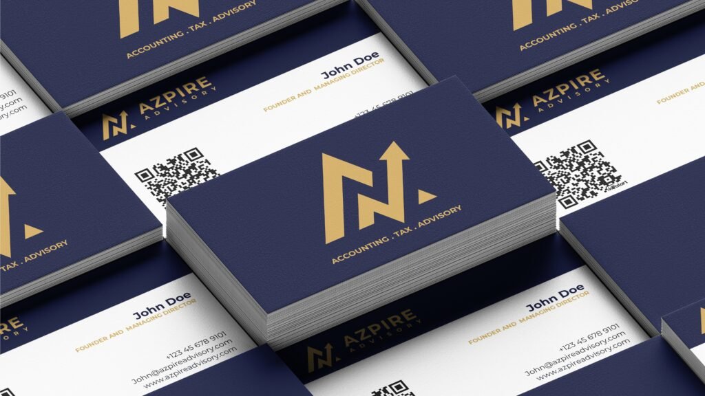 Azpire Advisory brand identity project by a branding agency for small business.