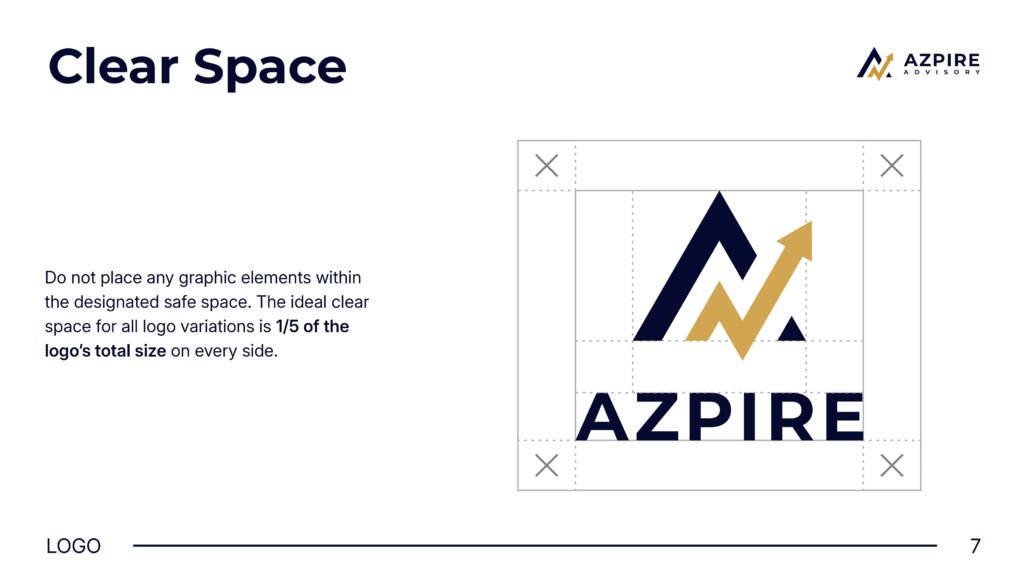 Azpire Advisory brand identity project by a branding agency for small business.
