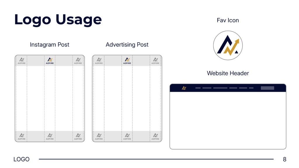 Azpire Advisory brand identity project by a branding agency for small business.