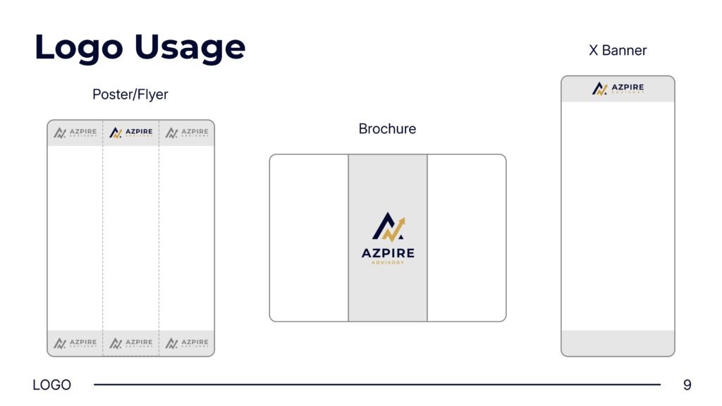 Azpire Advisory brand identity project by a branding agency for small business.