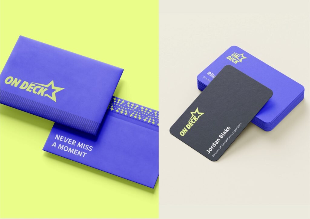 On Deck cheerleading schedule platform branding by Koalart Creative, a branding agency for small business