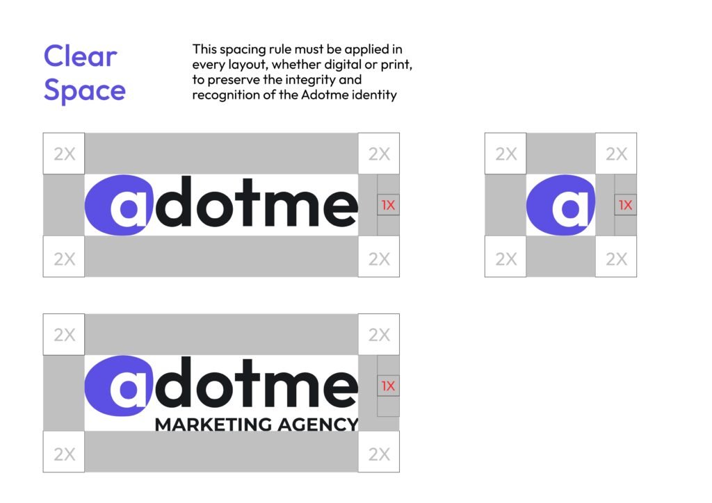 Modern marketing agency brand identity design with clean logo design, visual identity, and digital branding elements.