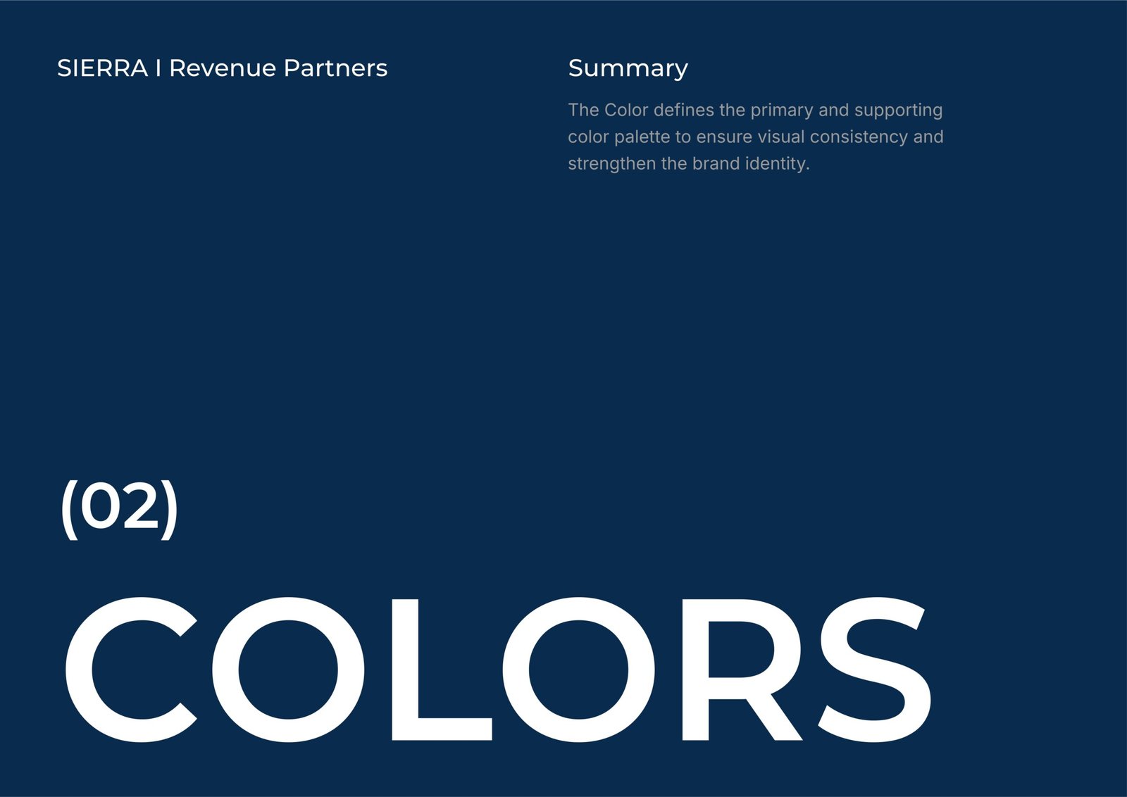 Sierra Revenue Partners healthcare RCM logo and brand identity with mountain and arrow design