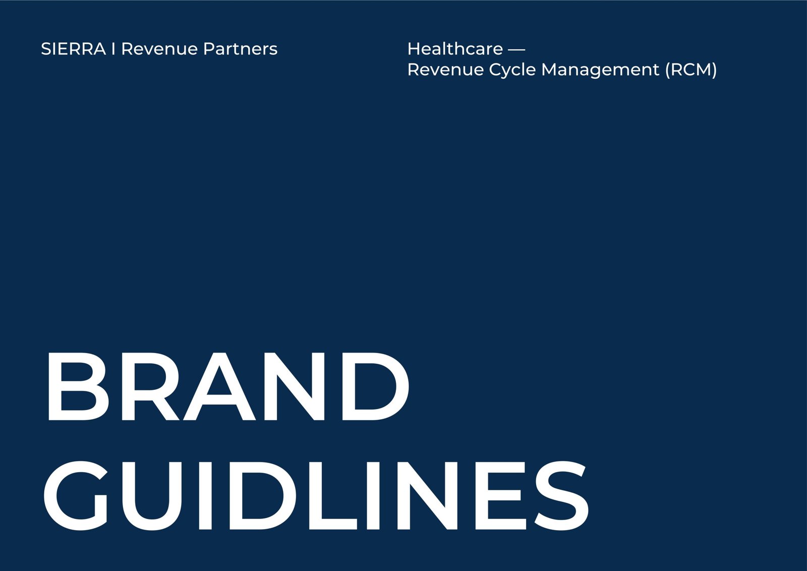 Sierra Revenue Partners healthcare RCM logo and brand identity with mountain and arrow design