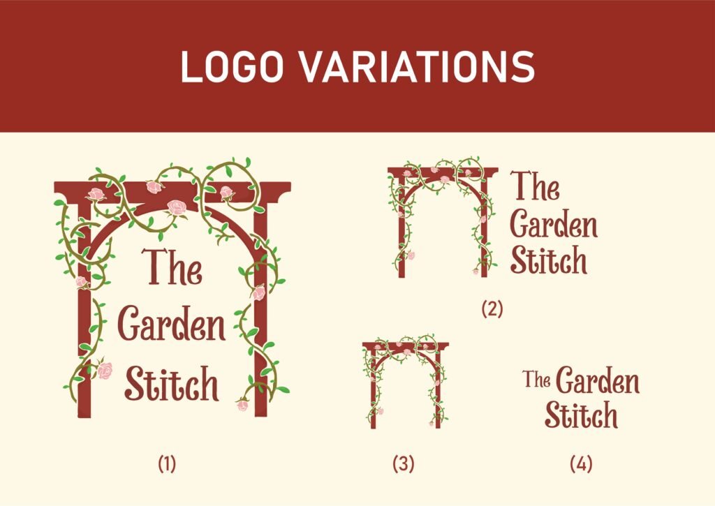 The Garden Stitch garden-inspired logo and brand identity.