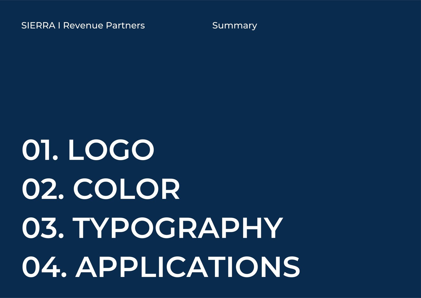 Sierra Revenue Partners healthcare RCM logo and brand identity with mountain and arrow design