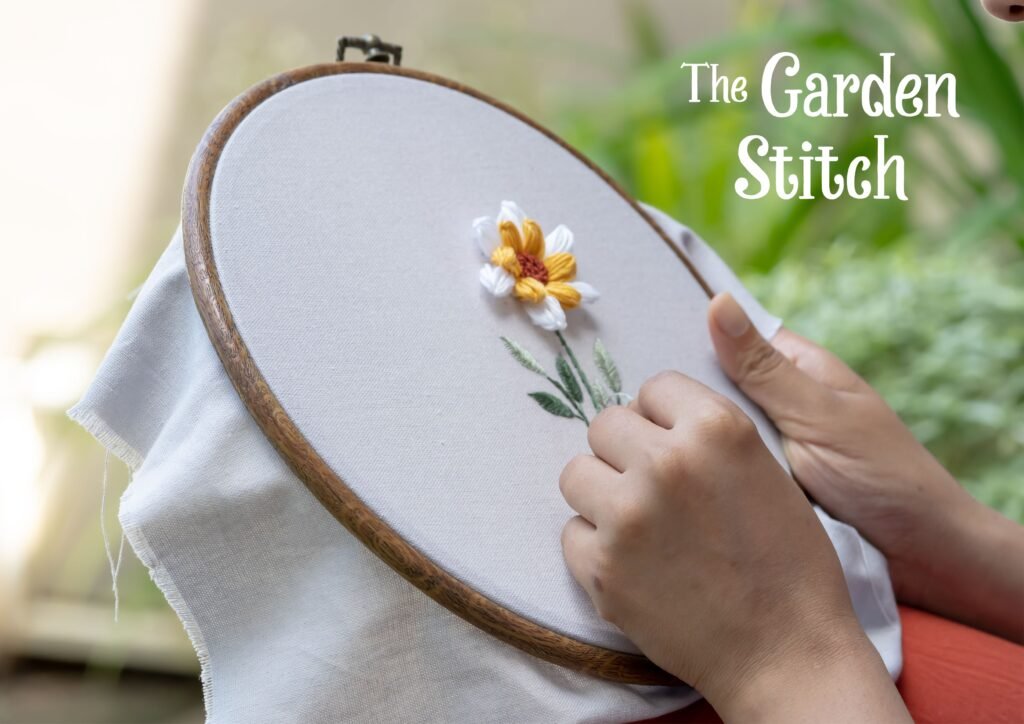 The Garden Stitch garden-inspired logo and brand identity.