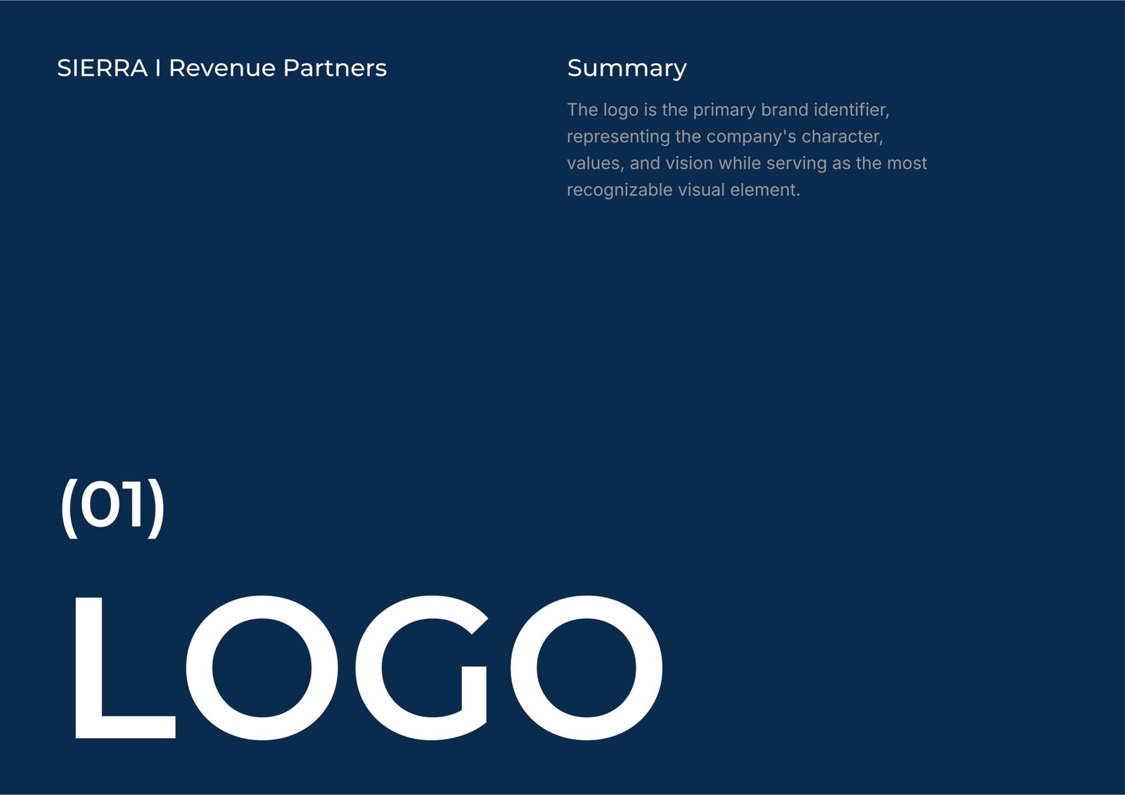 Sierra Revenue Partners healthcare RCM logo and brand identity with mountain and arrow design