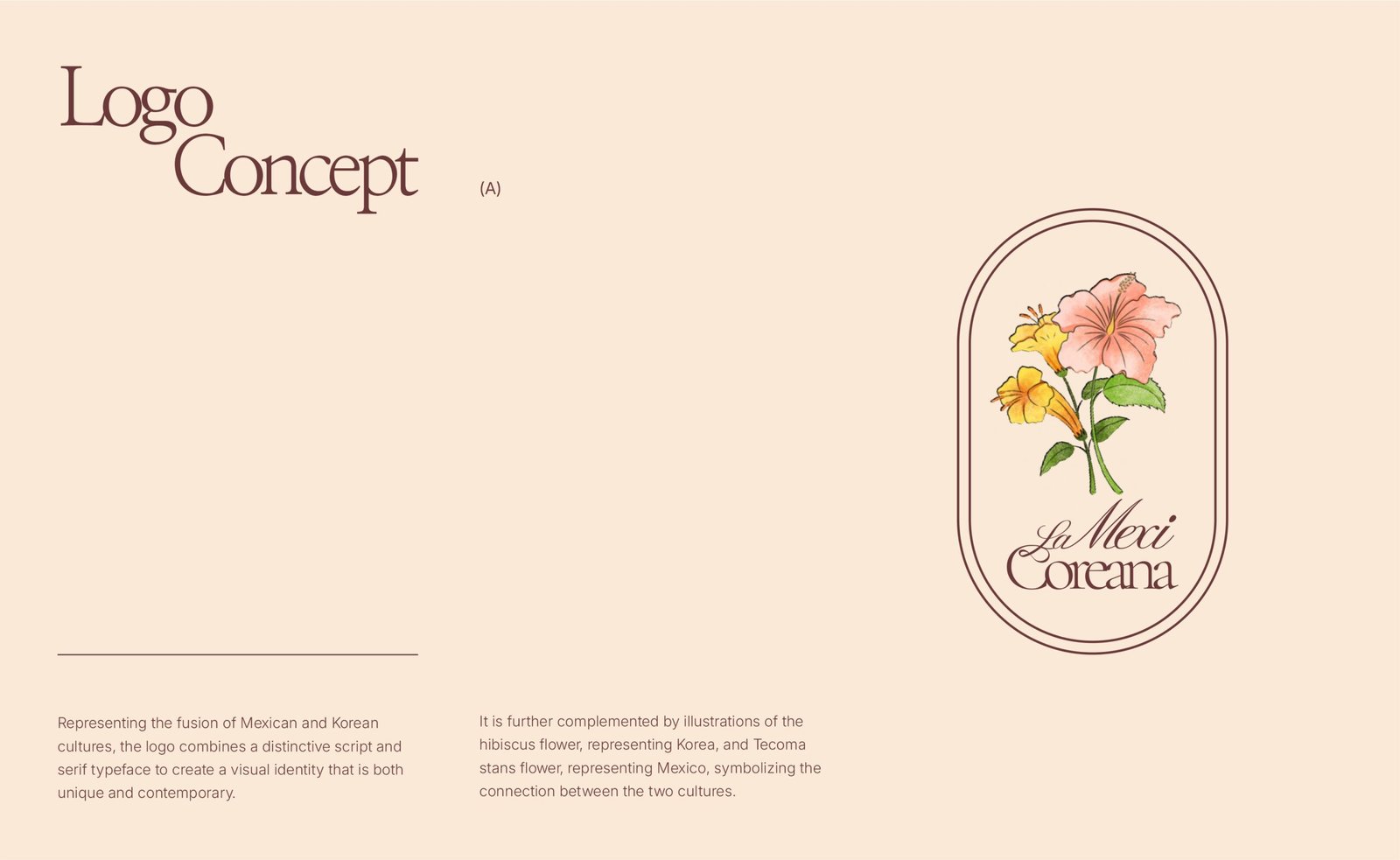 La MexiCoreana retail brand identity with floral logo and packaging design