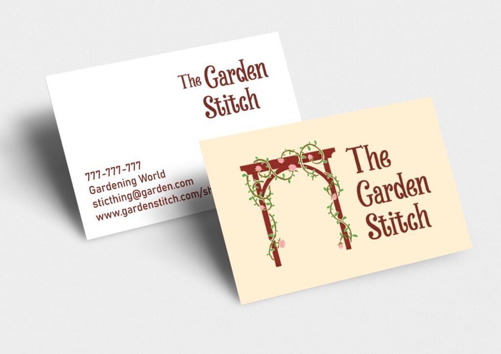 The Garden Stitch garden-inspired logo and brand identity.