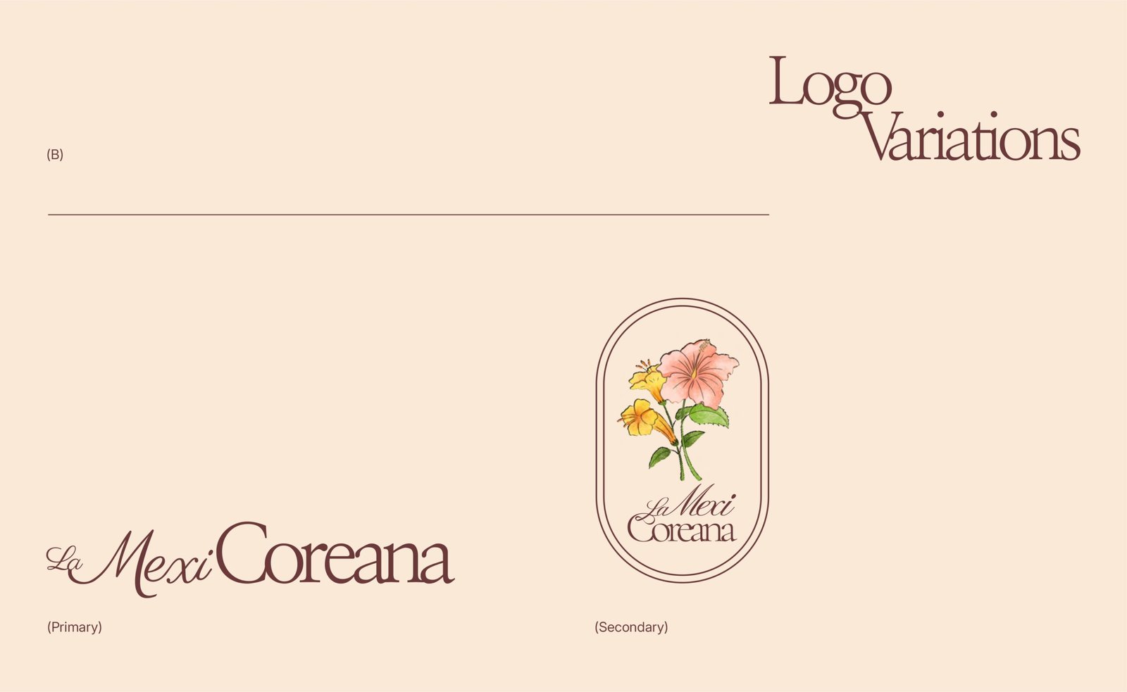 La MexiCoreana retail brand identity with floral logo and packaging design