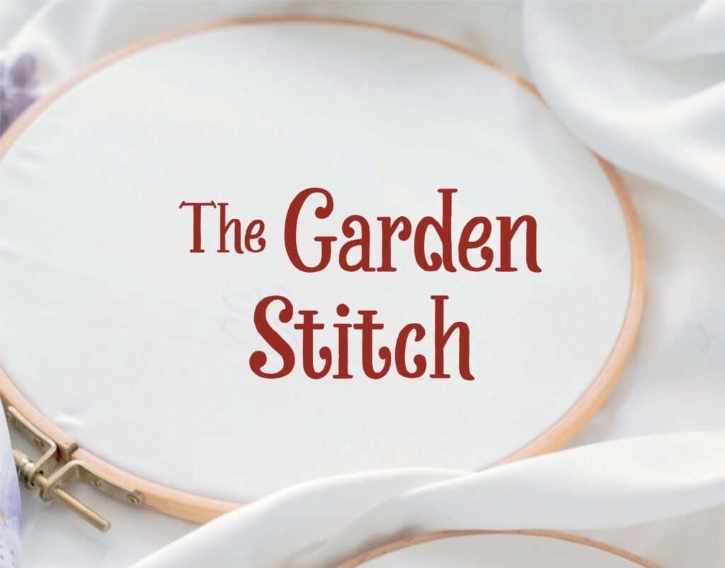 The Garden Stitch garden-inspired logo and brand identity.