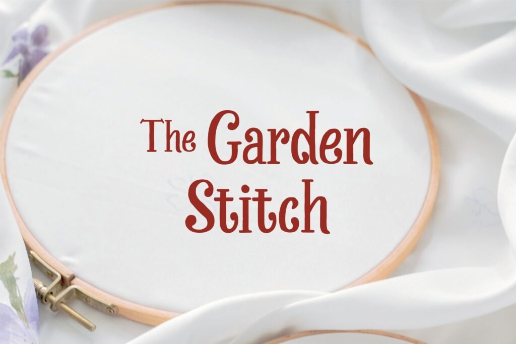 The Garden Stitch garden-inspired logo and brand identity.