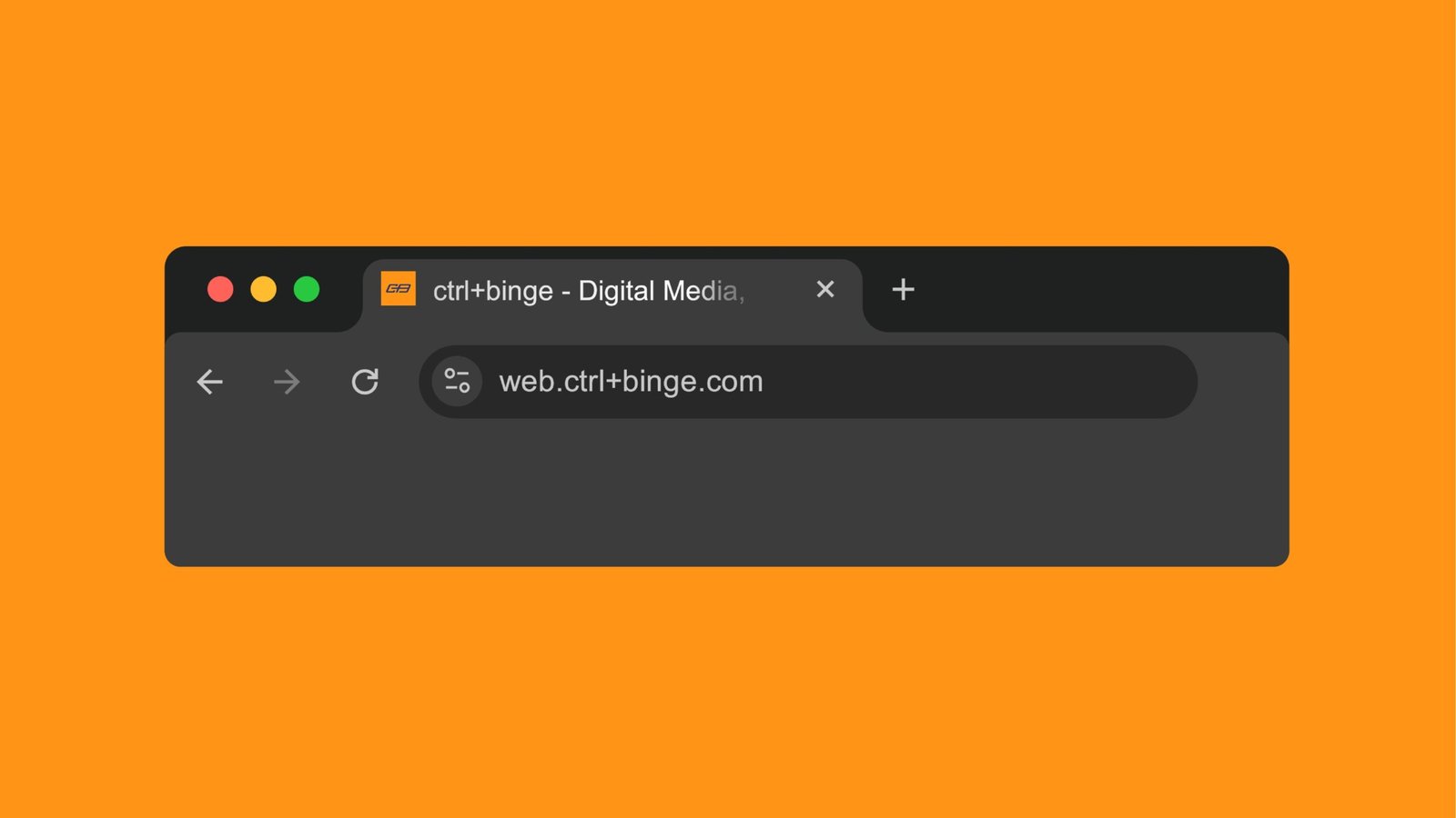 Ctrl+Binge entertainment brand identity with screen-inspired logo and bold typography.
