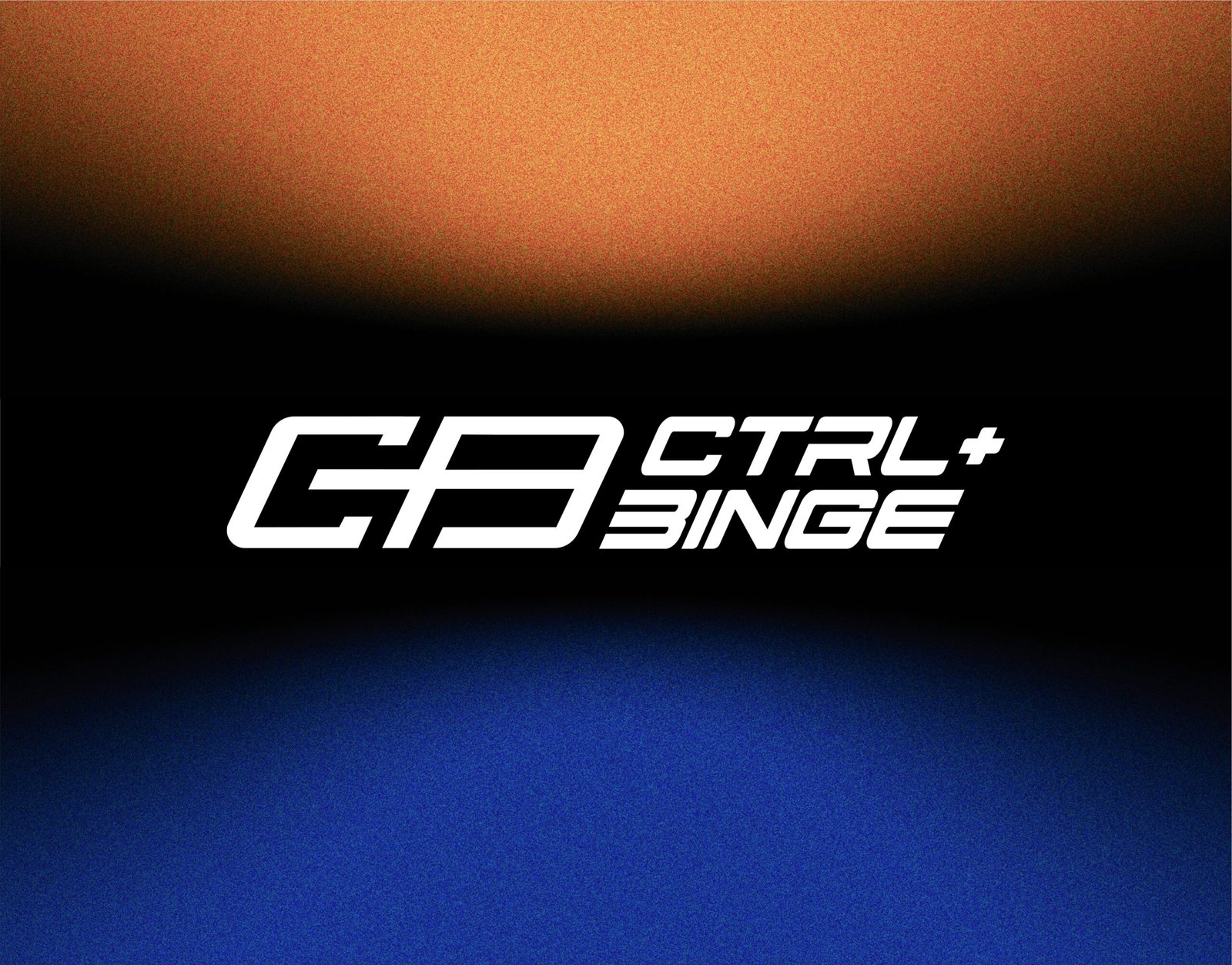 Ctrl+Binge entertainment brand identity with screen-inspired logo and bold typography.